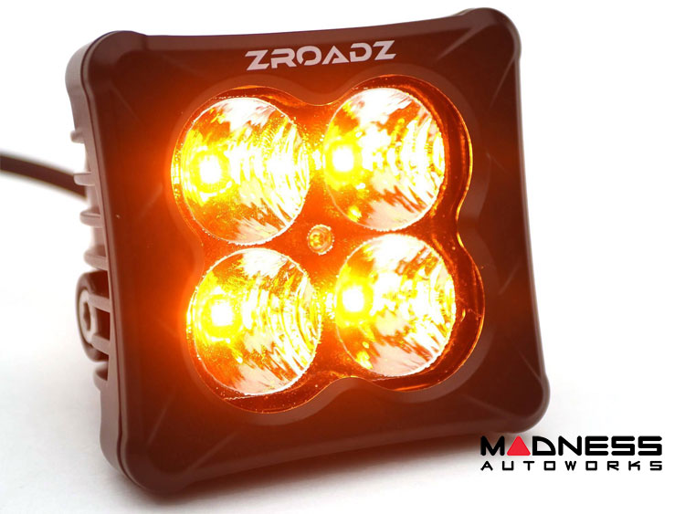 Ford Bronco Roof Rack - ZROADZ - 4 Door - Kit w/ Amber & White LED Pods & Rear Light Bar